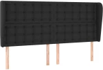 vidaXL Κεφαλάρι με Πτερύγια Μαύρο 183x23x118/128 εκ.Συνθ. Δέρμα