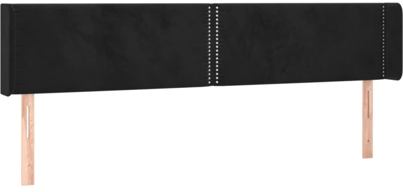 vidaXL Κεφαλάρι Κρεβατιού LED Μαύρο 183x16x78/88 εκ. Βελούδινο