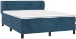 vidaXL Κρεβάτι Boxspring με Στρώμα Σκούρο Μπλε 140x200 εκ. Βελούδινο