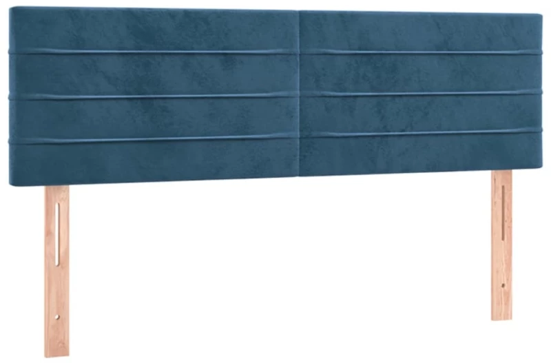vidaXL Κρεβάτι Boxspring με Στρώμα Σκούρο Μπλε 140x200 εκ. Βελούδινο