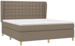 vidaXL Κρεβάτι Boxspring με Στρώμα Taupe 180x200 εκ. Υφασμάτινο