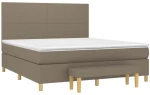 vidaXL Κρεβάτι Boxspring με Στρώμα Taupe 180x200 εκ. Υφασμάτινο