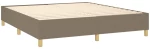 vidaXL Κρεβάτι Boxspring με Στρώμα & LED Taupe 180x200 εκ. Υφασμάτινο