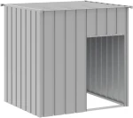 vidaXL Σπιτάκι Σκύλου με Οροφή Αν. Γκρι 110x103x109 εκ Γαλβαν. Χάλυβας