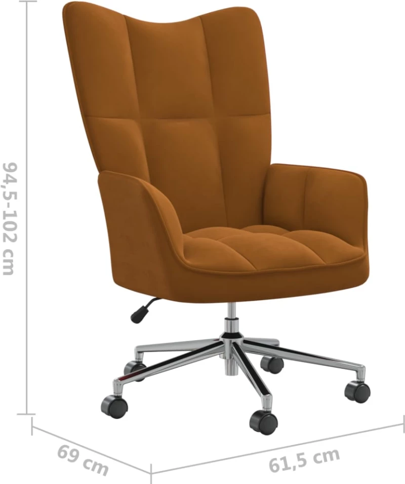 vidaXL Πολυθρόνα Relax Καφέ Βελούδινη