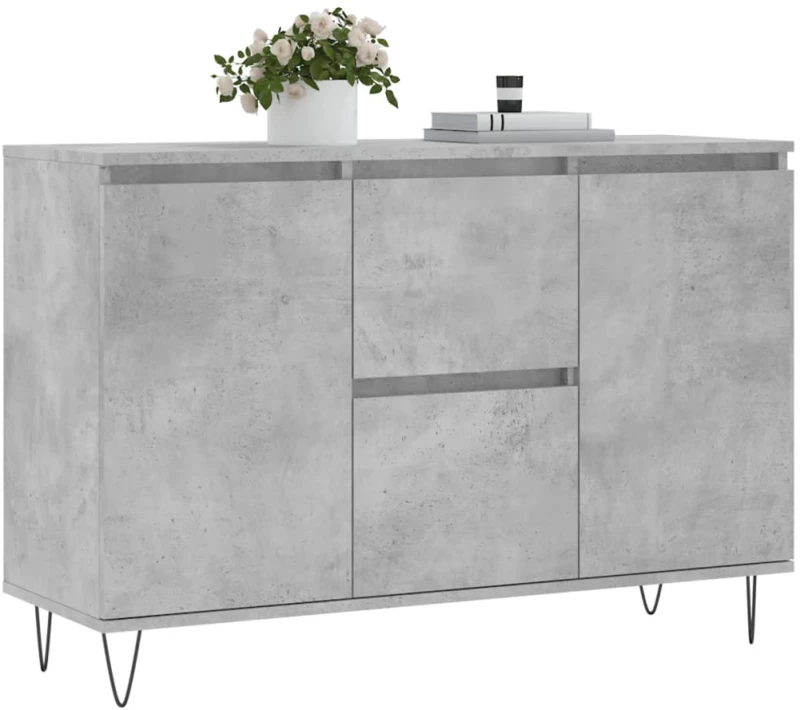 vidaXL Μπουφές Γκρι Σκυροδέματος 104x35x70 εκ. από Επεξεργασμένο Ξύλο