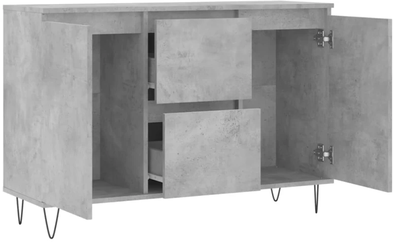 vidaXL Μπουφές Γκρι Σκυροδέματος 104x35x70 εκ. από Επεξεργασμένο Ξύλο