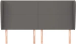 vidaXL Κεφαλάρι με Πτερύγια Γκρι 163x23x118/128 εκ.Συνθετικό Δέρμα