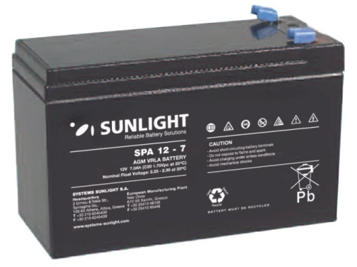 Sunlight Μολύβδου 12V 7A(4.8mm)