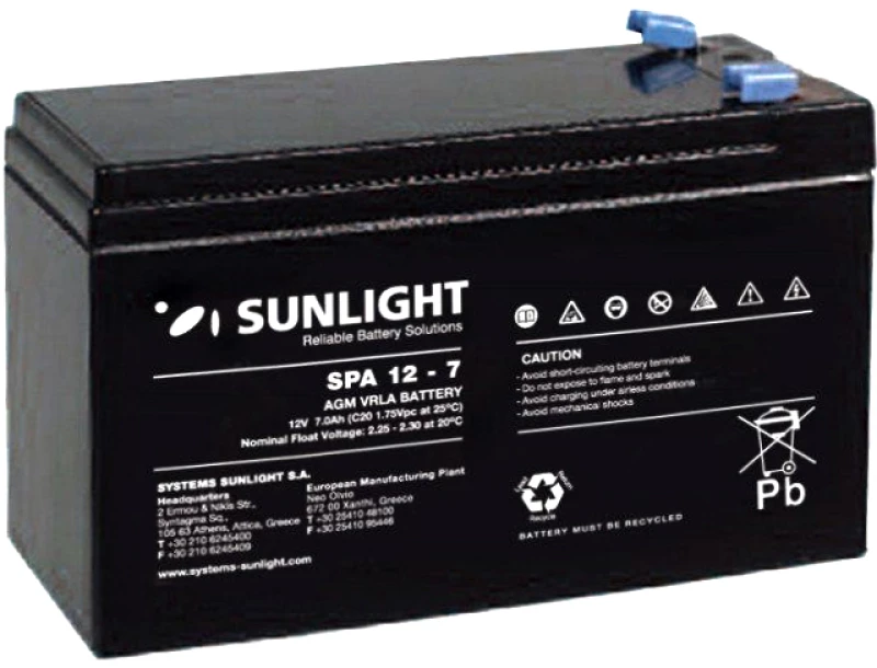 Sunlight Μολύβδου 12V 7A(4.8mm)