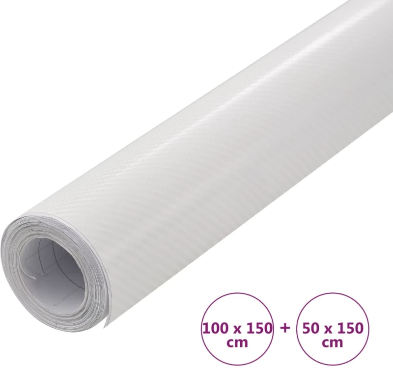 vidaXL Μεμβράνες Αυτοκινήτου 4D 2 τεμ. Λευκές 100x150 εκ. & 50x150 εκ.