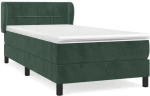 vidaXL Κρεβάτι Boxspring με Στρώμα Σκούρο Πράσινο 100x200εκ. Βελούδινο