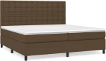 vidaXL Κρεβάτι Boxspring με Στρώμα Σκούρο Καφέ 200x200 εκ. Υφασμάτινο