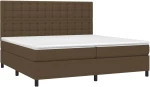 vidaXL Κρεβάτι Boxspring με Στρώμα Σκούρο Καφέ 200x200 εκ. Υφασμάτινο