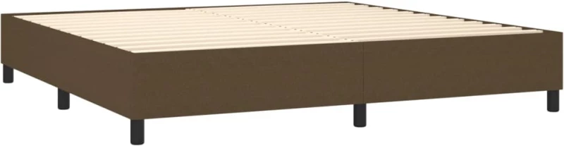 vidaXL Κρεβάτι Boxspring με Στρώμα Σκούρο Καφέ 200x200 εκ. Υφασμάτινο