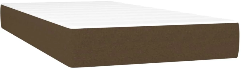 vidaXL Κρεβάτι Boxspring με Στρώμα Σκούρο Καφέ 200x200 εκ. Υφασμάτινο
