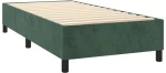 vidaXL Κρεβάτι Boxspring με Στρώμα Σκούρο Πράσινο 90x200 εκ. Βελούδινο