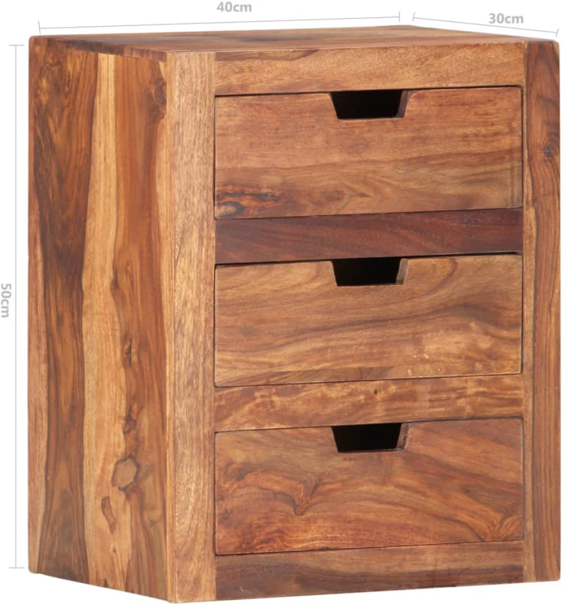 vidaXL Κομοδίνο 40 x 30 x 50 εκ. από Μασίφ Ξύλο Sheesham
