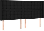 vidaXL Κεφαλάρι με Πτερύγια Μαύρο 163x16x118/128 εκ. Υφασμάτινο