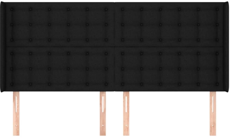 vidaXL Κεφαλάρι με Πτερύγια Μαύρο 163x16x118/128 εκ. Υφασμάτινο