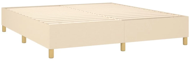 vidaXL Κρεβάτι Boxspring με Στρώμα & LED Κρεμ 160x200 εκ. Υφασμάτινο
