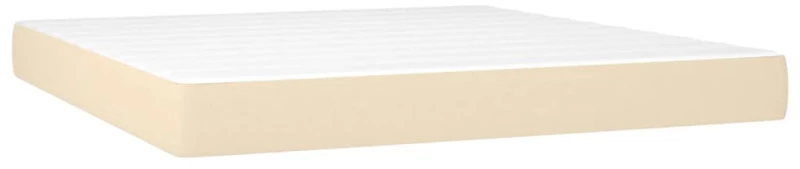 vidaXL Κρεβάτι Boxspring με Στρώμα & LED Κρεμ 160x200 εκ. Υφασμάτινο