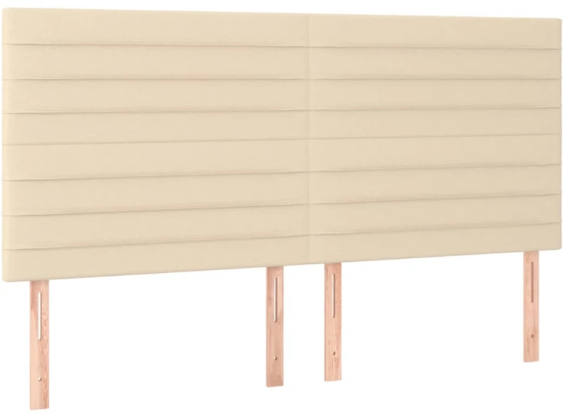 vidaXL Κρεβάτι Boxspring με Στρώμα & LED Κρεμ 160x200 εκ. Υφασμάτινο