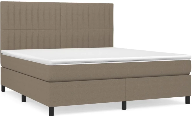 vidaXL Κρεβάτι Boxspring με Στρώμα Taupe 160x200 εκ. Υφασμάτινο