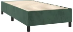 vidaXL Κρεβάτι Boxspring με Στρώμα & LED Σκ. Πράσινο 80x200 εκ Βελούδο