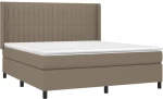 vidaXL Κρεβάτι Boxspring με Στρώμα Taupe 160x200 εκ. Υφασμάτινο