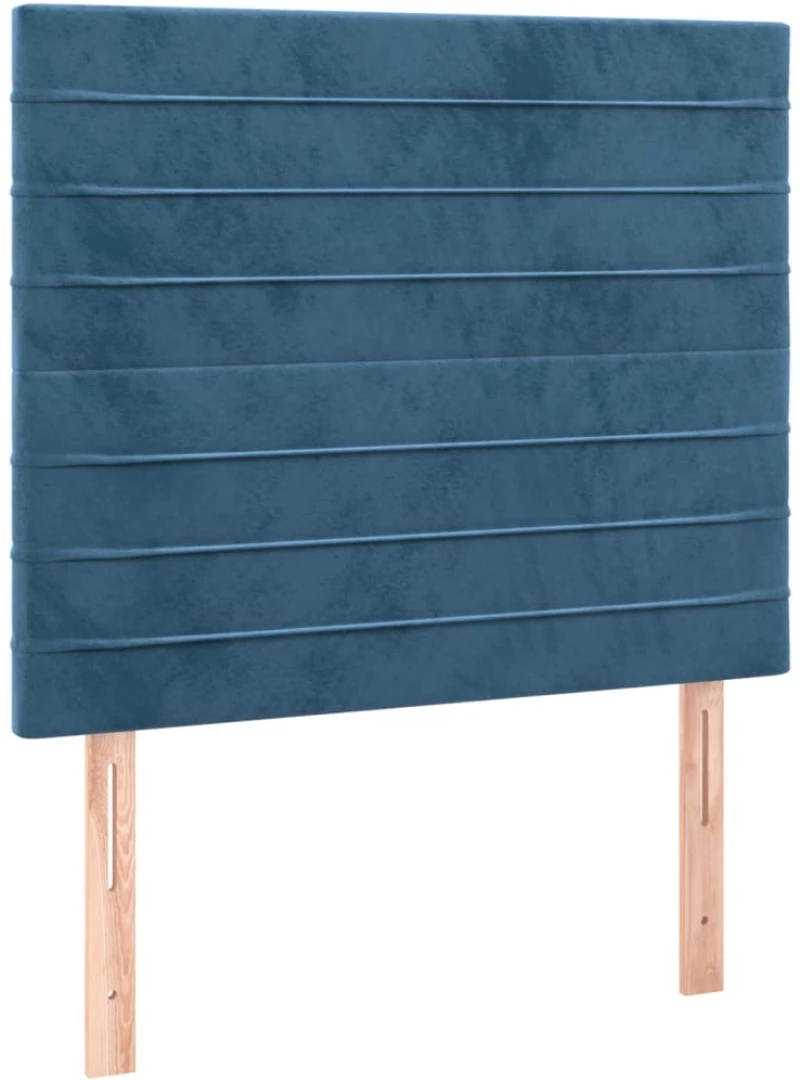 vidaXL Κρεβάτι Boxspring με Στρώμα Σκούρο Μπλε 90x190 εκ. Βελούδινο