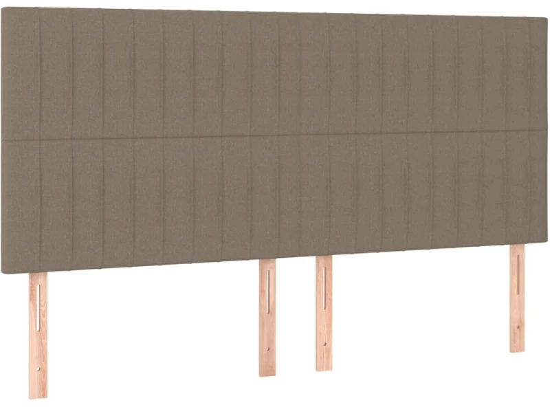 vidaXL Κρεβάτι Boxspring με Στρώμα & LED Taupe 160x200 εκ. Υφασμάτινο