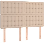vidaXL Κρεβάτι Boxspring με Στρώμα Καπουτσίνο 140x200εκ.από Συνθ.Δέρμα