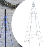 vidaXL Χριστουγεν. Δέντρο για Ιστό Σημαίας 200 LED Μπλε 180 εκ.