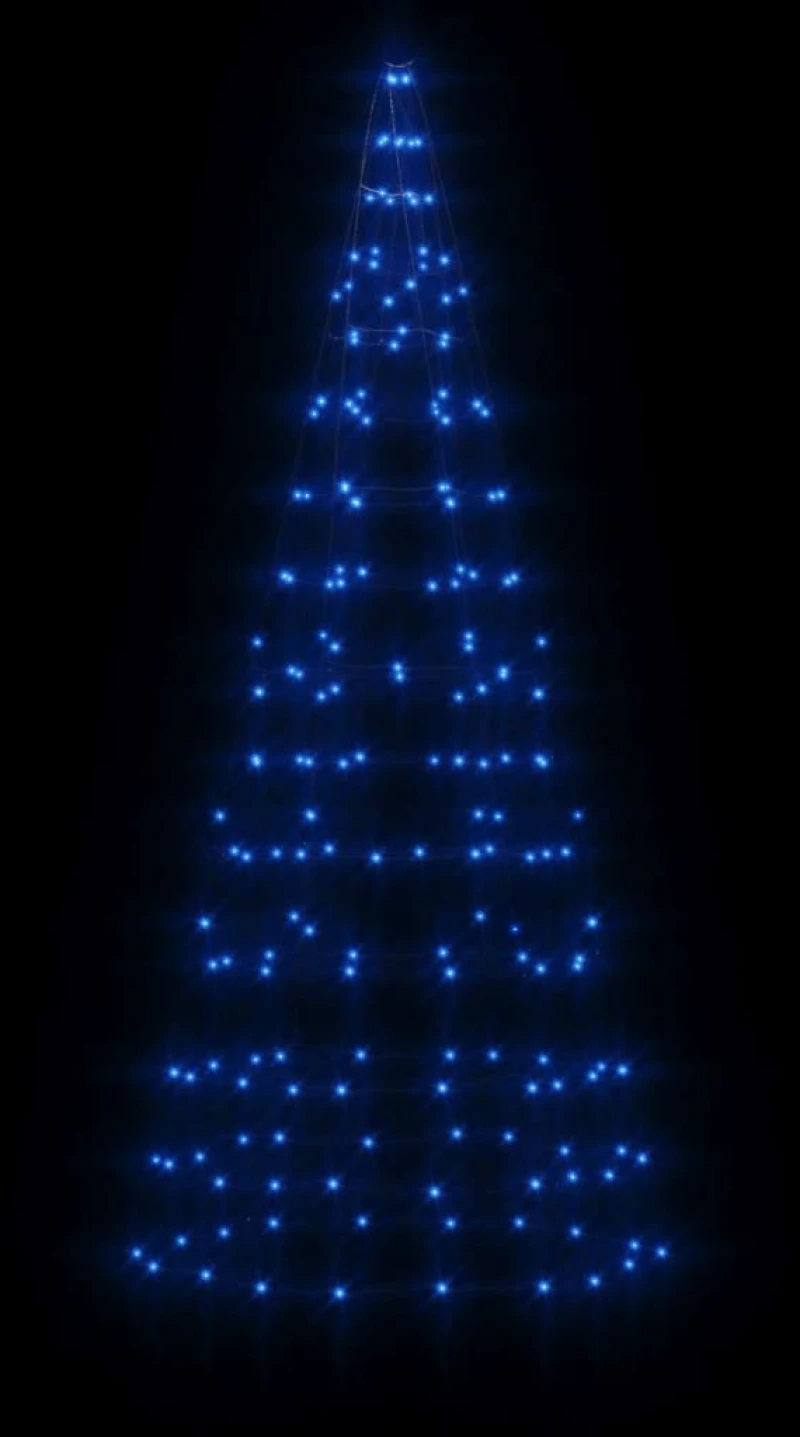 vidaXL Χριστουγεν. Δέντρο για Ιστό Σημαίας 200 LED Μπλε 180 εκ.