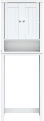 vidaXL Ντουλάπι Τουαλέτας BERG Λευκό 60 x 27 x 164,5 εκ. Μασίφ Ξύλο