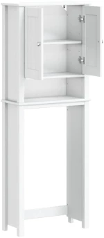 vidaXL Ντουλάπι Τουαλέτας BERG Λευκό 60 x 27 x 164,5 εκ. Μασίφ Ξύλο
