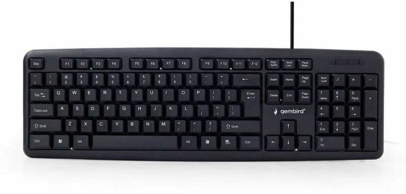 Πληκτρολόγιο GEMBIRD KB-U-103-RU Μαύρο Μονόχρωμος Αγγλικά Ρωσικά QWERTY