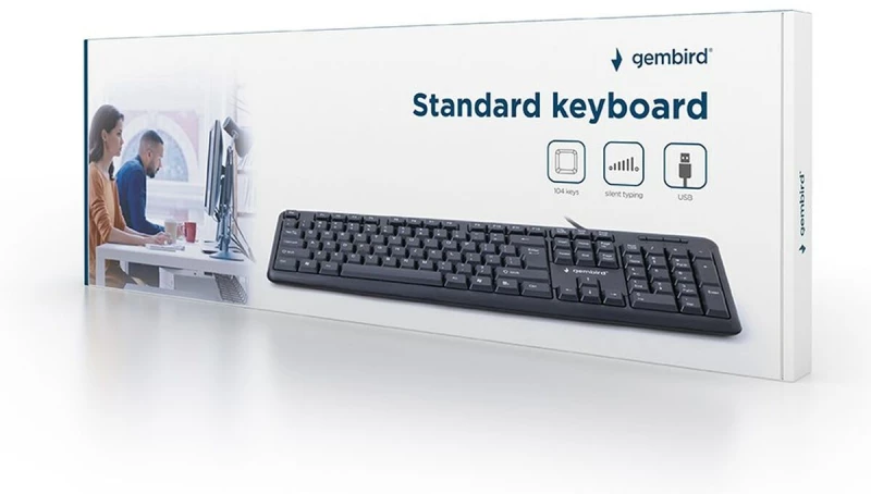 Πληκτρολόγιο GEMBIRD KB-U-103-RU Μαύρο Μονόχρωμος Αγγλικά Ρωσικά QWERTY