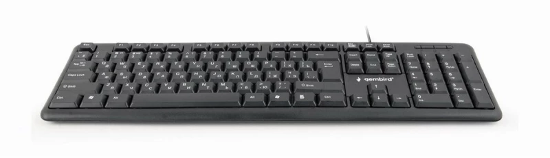 Πληκτρολόγιο GEMBIRD KB-U-103-RU Μαύρο Μονόχρωμος Αγγλικά Ρωσικά QWERTY