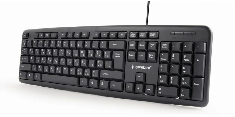 Πληκτρολόγιο GEMBIRD KB-U-103-RU Μαύρο Μονόχρωμος Αγγλικά Ρωσικά QWERTY