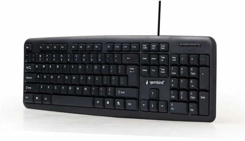 Πληκτρολόγιο GEMBIRD KB-U-103-RU Μαύρο Μονόχρωμος Αγγλικά Ρωσικά QWERTY