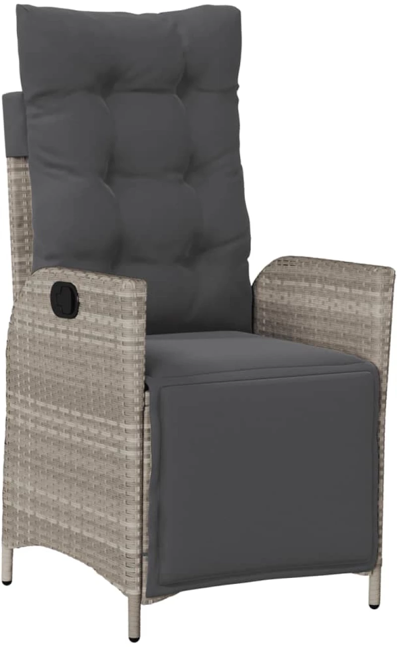 vidaXL Σετ Τραπεζαρίας Κήπου 3 τεμ. Αν. Γκρι Συνθ. Ρατάν με Μαξιλάρια
