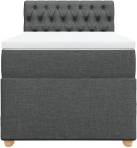 vidaXL Κρεβάτι Boxspring με Στρώμα Σκούρο Γκρι 90x190 εκ. Υφασμάτινο
