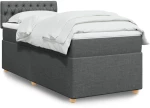 vidaXL Κρεβάτι Boxspring με Στρώμα Σκούρο Γκρι 80x200 εκ. Υφασμάτινο