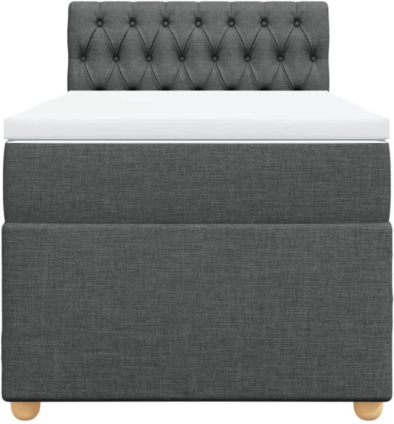 vidaXL Κρεβάτι Boxspring με Στρώμα Σκούρο Γκρι 80x200 εκ. Υφασμάτινο