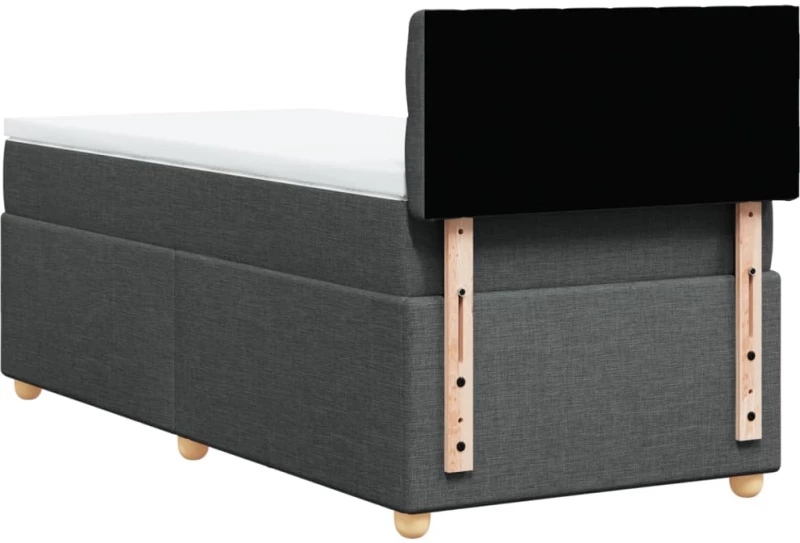 vidaXL Κρεβάτι Boxspring με Στρώμα Σκούρο Γκρι 80x200 εκ. Υφασμάτινο