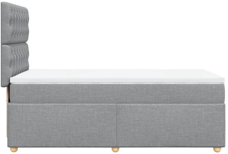 vidaXL Κρεβάτι Boxspring με Στρώμα Ανοιχτό Γκρι 100x200 εκ. Υφασμάτινο