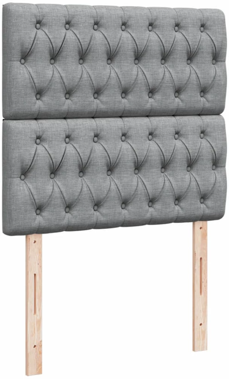 vidaXL Κρεβάτι Boxspring με Στρώμα Ανοιχτό Γκρι 100x200 εκ. Υφασμάτινο