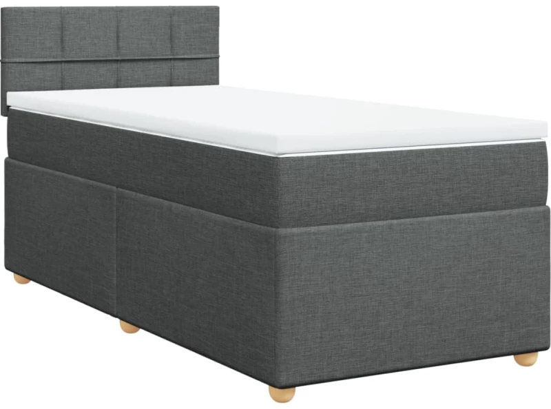 vidaXL Κρεβάτι Boxspring με Στρώμα Σκούρο Γκρι 80x200 εκ. Υφασμάτινο